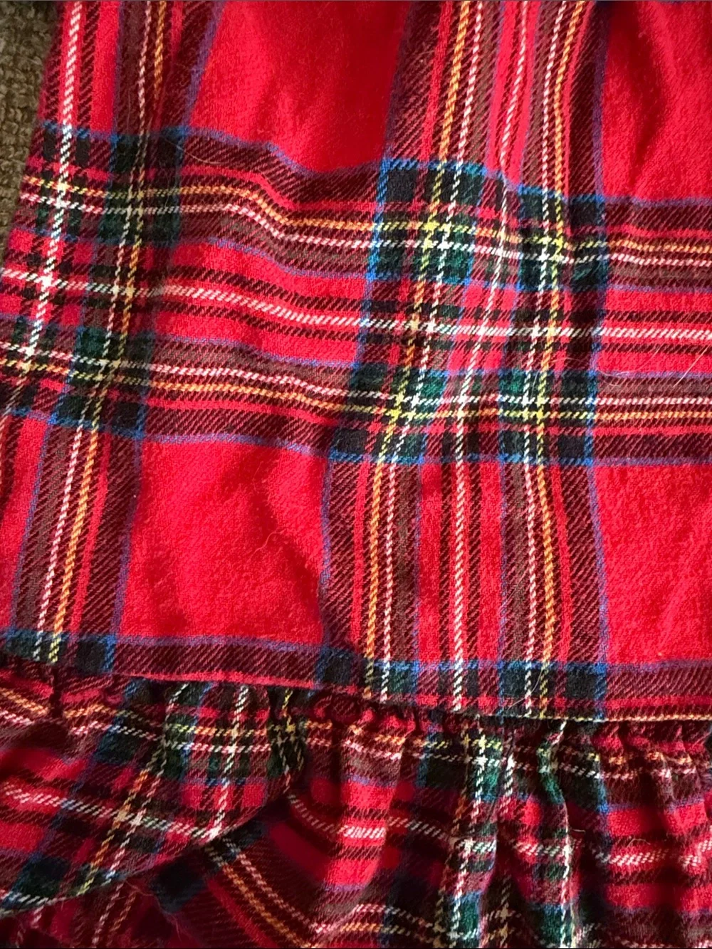Old Navy Red Plaid Ruffle-Hem Long Sleeve dress